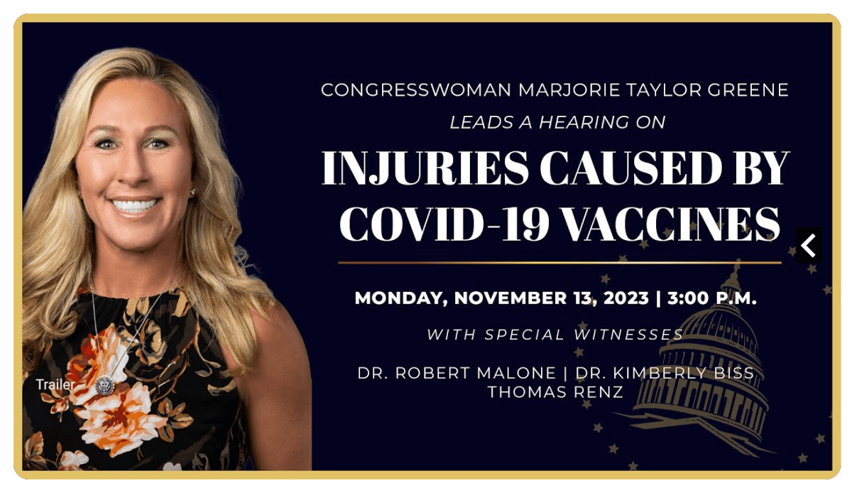 MTG to Hold Hearing on Vaccine Injuries Monday Afternoon